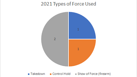 2021 Types of Force Used