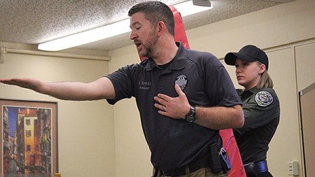 Demonstration of a self-defense action